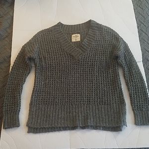 Hollister gray waffle knit sweater